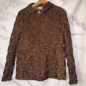 Vintage Laura Ashley Brown Textured Sequin Jacket